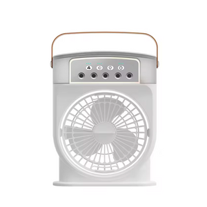 Typ-C Mini wiederaufladbarer Mini-Tisch-Kühlventilator für persönliche Klimaanlage, 7 Farben, LED-Licht, Luftbefeuchter, starker Wind, Wassernebel-Ventilator
