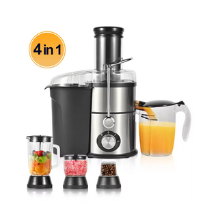 4-in-1-Multifunktions-Elektro-Entsafter und Entsafter-Mixer für den Haushalt mit Überlastschutz